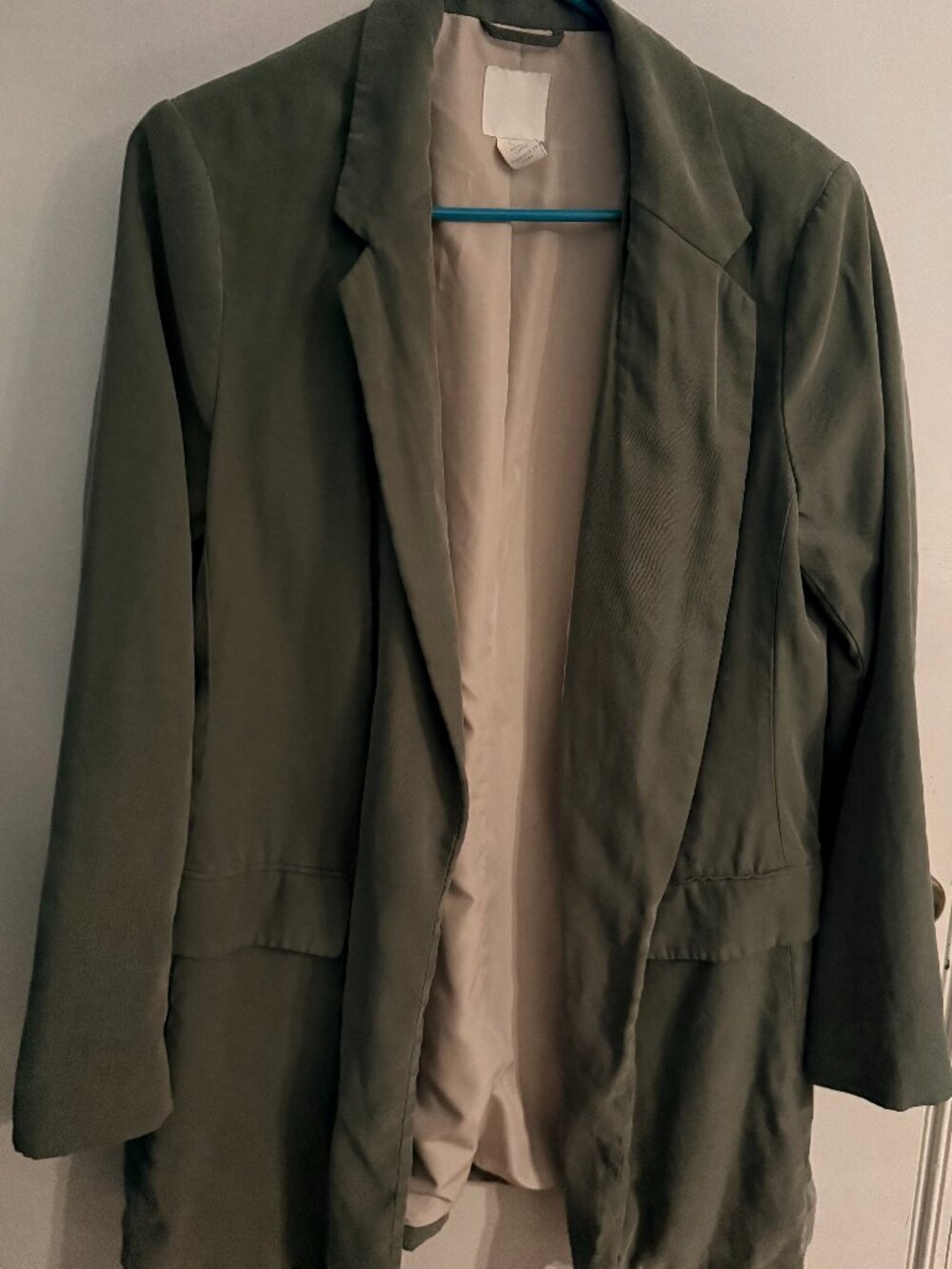 H&M Green Oversized Open-Front Blazer